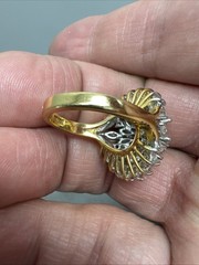 Vintage 18KT GE Gold Plated High Prong Set Cubic Zirconia Ring 8.25