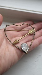 Vintage RARE Joseff of Hollywood Eros’ Arrow Heart Brooch Signed Estate