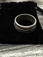Vintage Sterling Silver Cable BIKER 10mm Spinner Estate Band Ring Sz 11