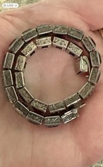Antique Art Deco Watchenheimer Co Diamonbar Sterling Silver Bracelet 7 Inches