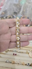 MIKIMOTO 14k Yellow Gold 5.7mm Cultured Pearl Link Ladies Bracelet 6.5″