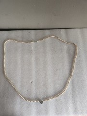 Peach Colored Faux Pearls Necklace • Made in Japan