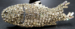 ROGER JEAN PIERRE 1962 French Depose RARE Rhinestone Figural Fish Fur Clip