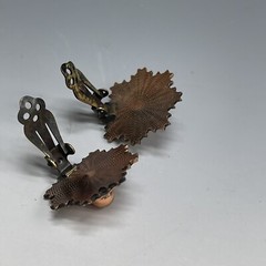 Vintage Copper Necklace and Clip-on Earring Chain Metal Clusters