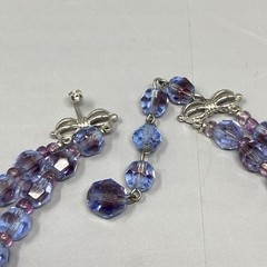 VTG Marvella Czech Glass Beaded Necklace Cobalt Blue Purple Coated Stunning 15″