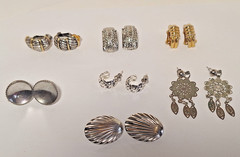 Lot of 6 Pairs Vintage Unbranded & 1 Branded Sterling Silver Fashion Earrings