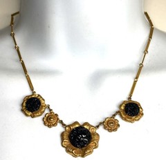 Choice Antique Vintage Czech/Other Glass Bead Link Ornate Link Pendant Necklaces