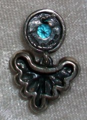 Vintage 925 Sterling Silver 14K Gold London Blue Topaz Pierced Dangle Earrings