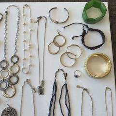 Estate Vintage Wearable Jewelry Lot Necklaces Bracelets rings Earrings Used
