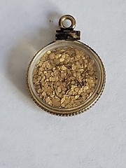 Vintage 20k Natural Gold Placer Nuggets in Gold Filled Display Charm Pendant 2g