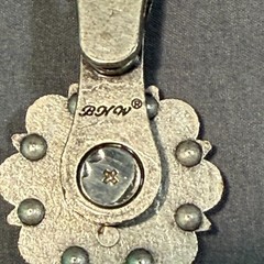 BHW Western Concho Pendant AB & Topaz Rhinestone Crystal Silver Tone Berry Bling