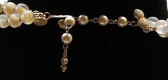 Vtg Vendome Double Strand Mixed Beads Necklace Bicone Polymer Frosted Faux Pearl