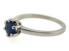 Deco Sapphire Engagement Ring Platinum Solitaire 1.00ct Antique Original 1920s