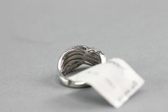 NWT $600 Macy’s Sterling Silver I2-I3 I-J 1/2 Ct Diamond Bypass Ring Sz 7 -6.9g