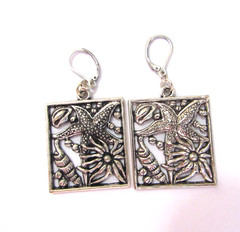 Starfish Seashell Sunflower Dangle Earrings Silver 1*2 inch