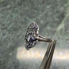 Art Nouveau Brooch Repurposed Into Ring Sterling Silver Size 8 Poppy