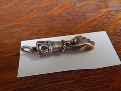 Antique Figa 800 Silver Lucky Pendant Very Good Detail