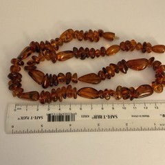 VTG Polished Baltic Amber Alternating Irregular Cognac Beads 22”Necklace 38g