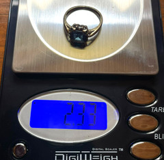 Vintage SA 10K Yellow Gold Blue Stone Ring – Size 5 – 2.33g