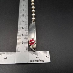Italian Vintage Silver Medical Alert ID Bracelet Ball Chain Not specified