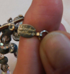 Vtg 1960 Christian Dior Signed 3 Strand Gray Art Glass AB Crystal Bead Necklace