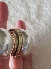 VINTAGE DESIGNER E&L STERLING SILVER & GOLD VERMEIL ELECTROFORM CLIP-ON EARRINGS