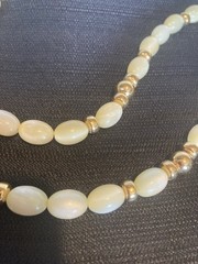 Vintage Napier Lucite Moon Glow Bead Necklace 28 in