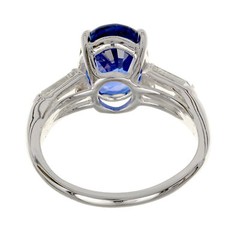 GIA Certified 3.51 Carat Sapphire Diamond Three-Stone Engagement Ring