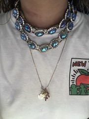 Vintage Peacock Iridescent Gripoux Cabochon AB Necklace ~ Stunning ~ Oil Slick