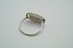 VNT WWII Forget-Me-Not Sterling Silver Upcycled Ring Engraved Nancy Sz 7.75 JB45