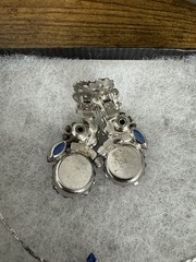 🌟Rare Book Set🌟Juliana D&E Peacock Blue Margarita Rhinestone Pendant Earrings