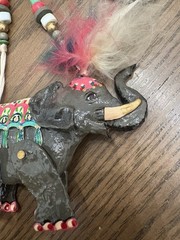 Vintage Dorian Designs 1989 Elephant Necklace RARE Colorful articulating SIGNED