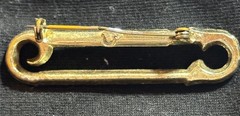 vintage gold-tone decorative rectangular brooch pin unisex adults no stone