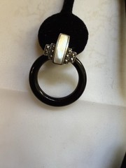 Art Deco Sterling Silver Pearl Onyx Sterling Silver Earrings