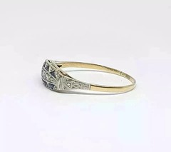 Vintage Timeless Art Deco Style Lab Created Diamond Engagement 14K Gold FN Rings
