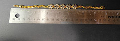 VTG Costume Tennis Bracelet 18 KGP Gold Plated W/Faux Gems Approx. 7.5 in.