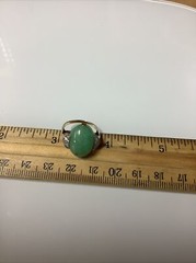 Beautiful Vintage 14K Yellow Gold & Platinum Jade Diamond Ring sz 5.25 Read!