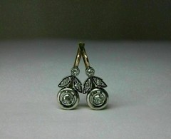 Art Deco Lab Created Diamond Woman’s Party Wear Fancy Earring 14K Yellow Gold FN