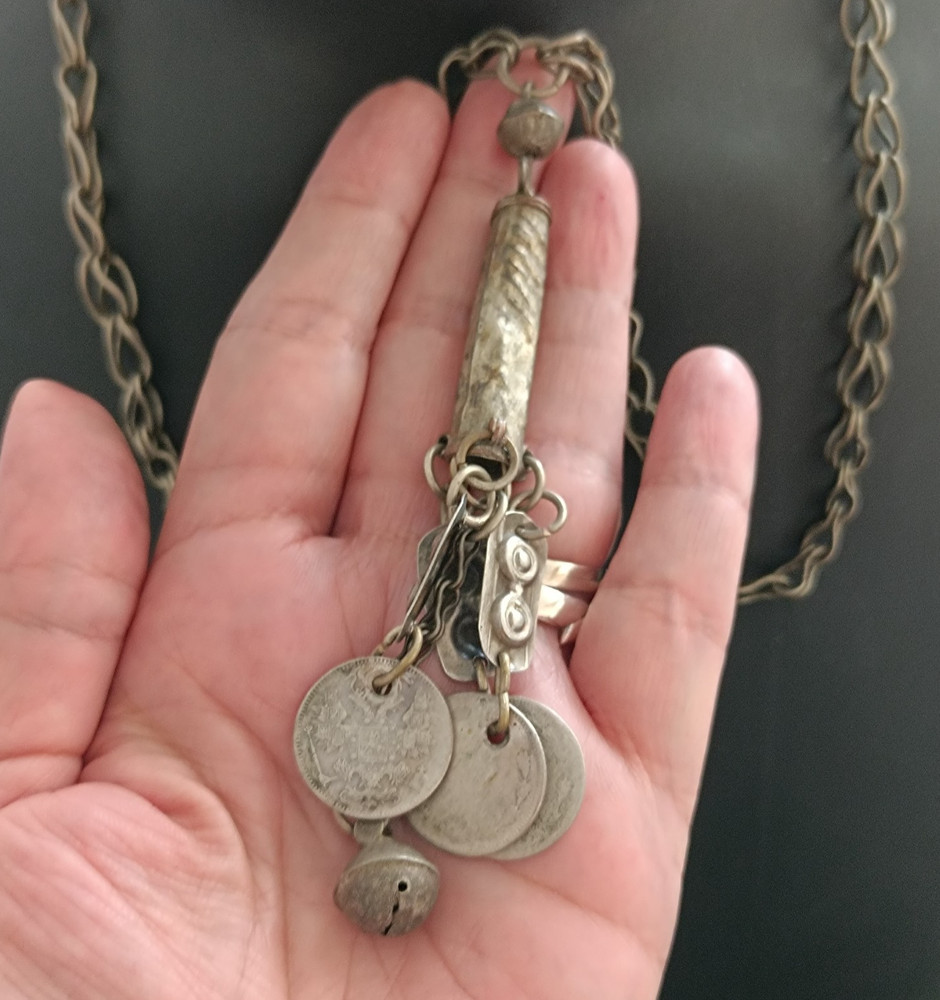 Vintage Tribal Ottoman Coin Necklace Ethnic Boho Statement Lariat Long Fringe