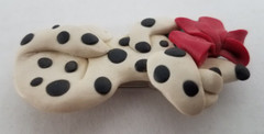 Vintage Dalmatian Dalmation Spotted Puppy Dog Brooch Lapel Pin Polymer Clay