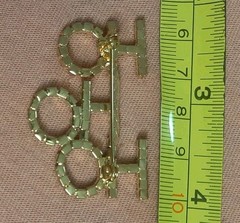 Vtg Ho Ho Ho Red White/Clear and Green Rhinestone Brooch Pin Christmas Holiday