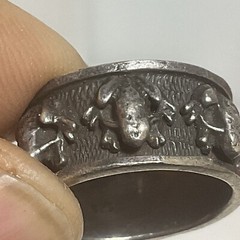 Vintage frogs Sterling Silver Ring Size 5.50 Oxidized Band