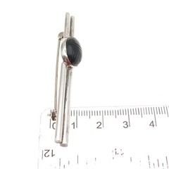 GFMW Great Falls Metal Works 925 Sterling Vintage Real Black Onyx Scarab Brooch