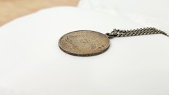 Antique 1910 Australian 925 Sterling Silver One Shilling Coin Necklace