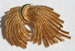 Vtg Premier Brooch Wheat Spray Signed Pin Gold Tone 2 1/4″
