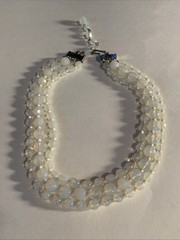Vintage Signed Hattie Carnegie AB Crystal Triple Strand Choker Necklace 1960’s