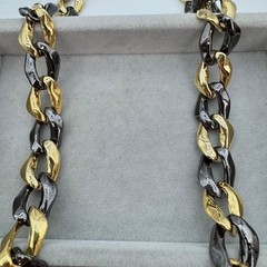 YSL Vintage Chunky Chain Necklace Yves Saint Laurent Gold 70cm Statement Rare