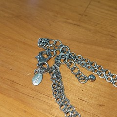 Vintage CHICO’S White Beaded Ball Station Necklace Opera Length 40″ 71g