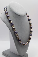 21 inch Big Peacock Baroque Pearl Necklace and Earring Set, Accent Clasp