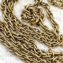 Vintage Gold Tone Necklace Extra Long Thick Chain 84″